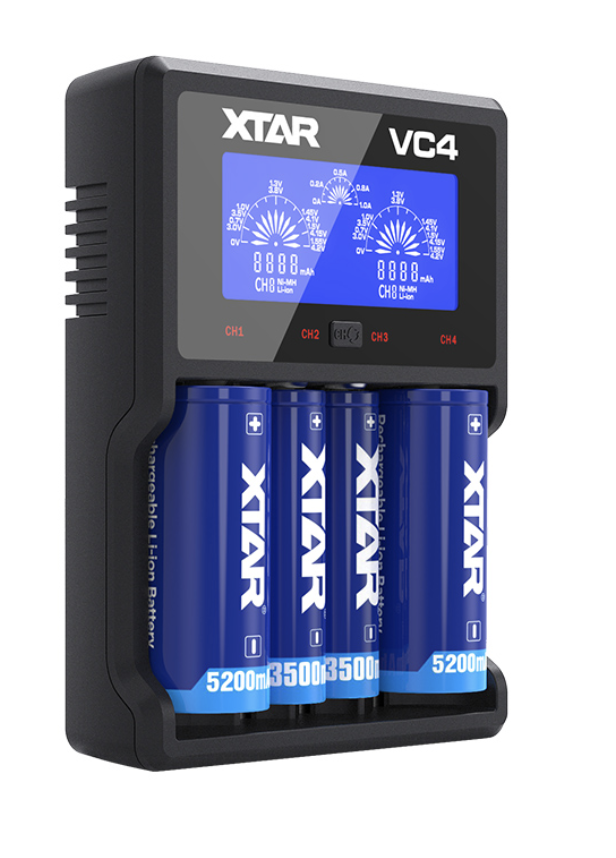 Batterilader til 26650 VC4 batterioplader – Ravlygter.dk
