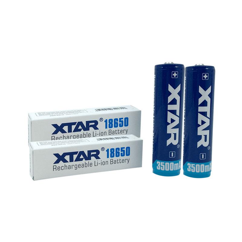 2 stk. XTAR 18650 genopladelige batterier.