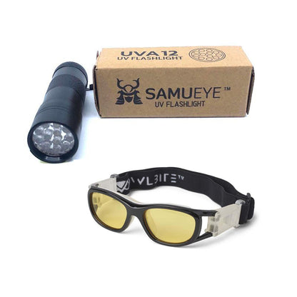 Ravlygte UVA12 fra SamuEye™ og Ravbrille til børn.