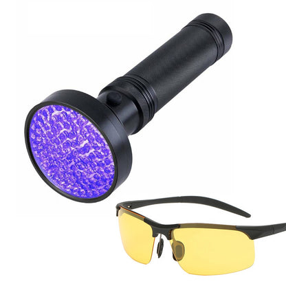 Ravlygte - Billig 100 UV-LED med ravbrille.