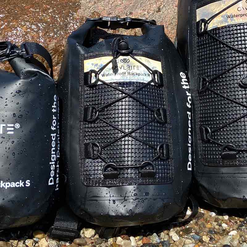 Vandtæt taske Dry Bag Rygsæk™ fra danske Owlbite® på 10L (Liter), sort
