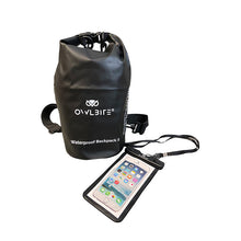 Indlæs billede til gallerivisning Vandtæt taske Dry Bag Rygsæk™ fra danske Owlbite® på 5L (Liter), sort
