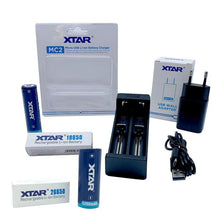 Indlæs billede til gallerivisning Batterilader-pakke: XTAR® MC2 inkl. 1x26650 og 1x18650 + adapter
